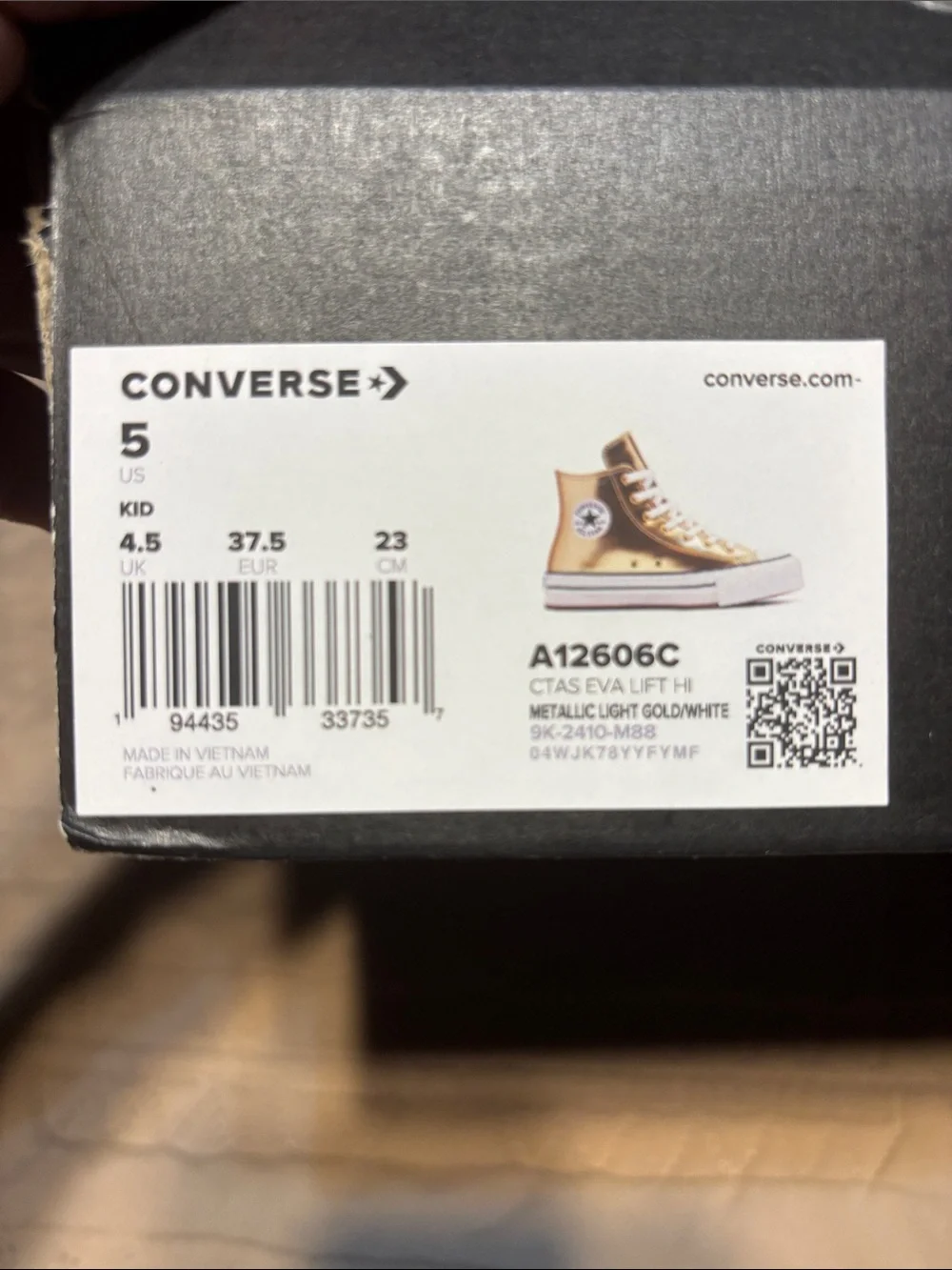 Converse Kids Cream Lace-Up Sneakers